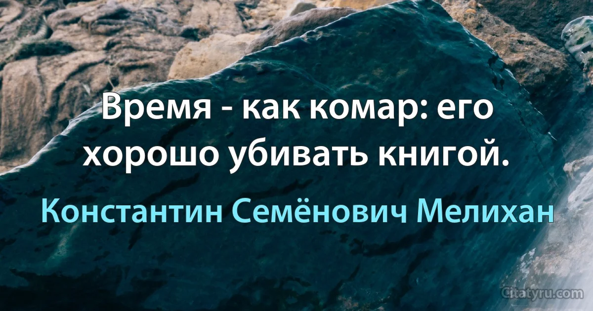 Время - как комар: его хорошо убивать книгой. (Константин Семёнович Мелихан)