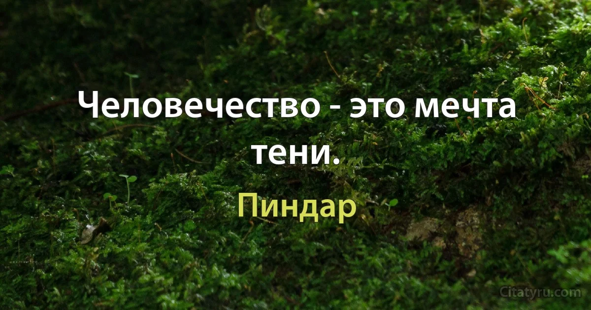 Человечество - это мечта тени. (Пиндар)