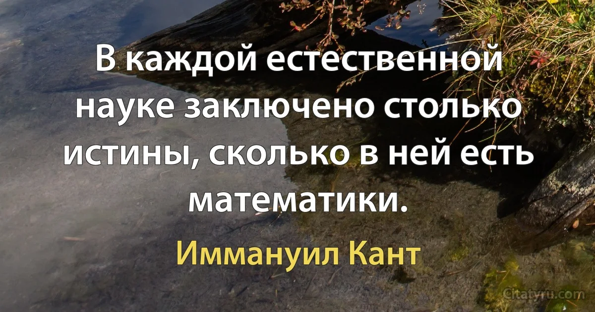 В каждой естественной науке заключено столько истины, сколько в ней есть математики. (Иммануил Кант)