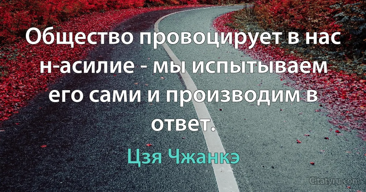 Общество провоцирует в нас н­асилие - мы испытываем его сами и производим в ответ. (Цзя Чжанкэ)