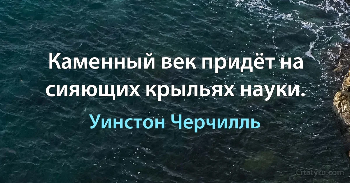 Каменный век придёт на сияющих крыльях науки. (Уинстон Черчилль)