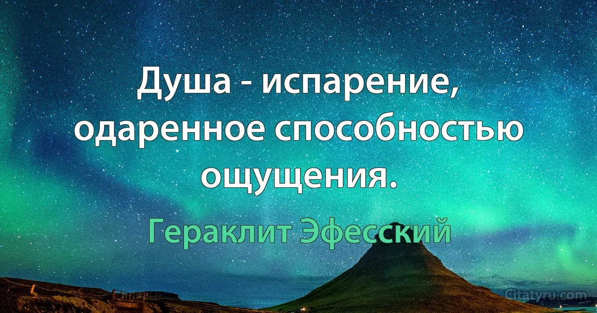 Душа - испарение, одаренное способностью ощущения. (Гераклит Эфесский)