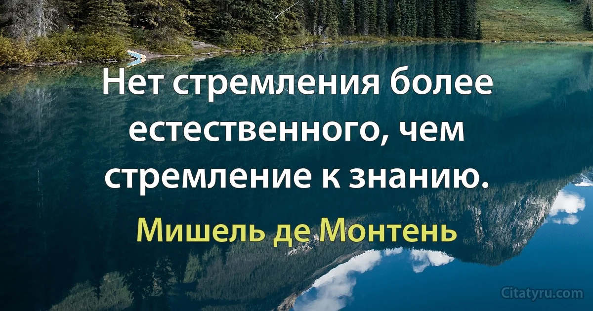 Нет стремления более естественного, чем стремление к знанию. (Мишель де Монтень)