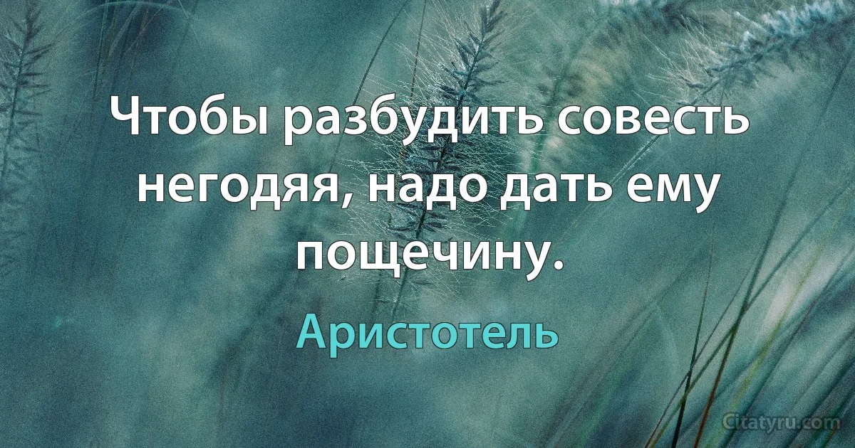 Чтобы разбудить совесть негодяя, надо дать ему пощечину. (Аристотель)