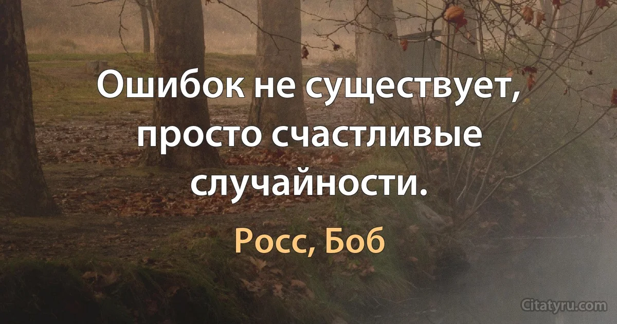 Ошибок не существует, просто счастливые случайности. (Росс, Боб)